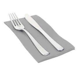 Paper Napkin Double Point 1/8 Grey 40x40cm (50 Units) 