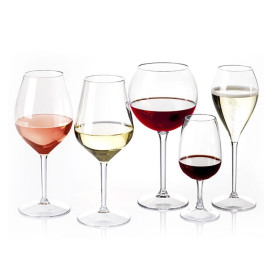 Reusable Plastic Glass Wine "Tritan" Clear 510ml (6 Units)