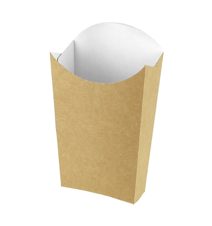 Paper French Fries Scoop Container Kraft Large size 8,2x3,3x14,9cm (400 Units)