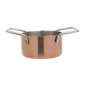 Serving Mini Cooking Pot Bowl Steel Copper Ø7x4,5cm (6 Units)