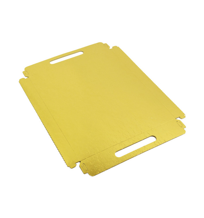 Paper Tray with Handles Rectangular shape Gold 22x28cm (100 Units) Paper Tray with Handles Rectangular shape Gold 22x28cm (100 Units)