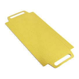 Paper Tray with Handles Rectangular shape Gold 30x12 cm (600 Units)