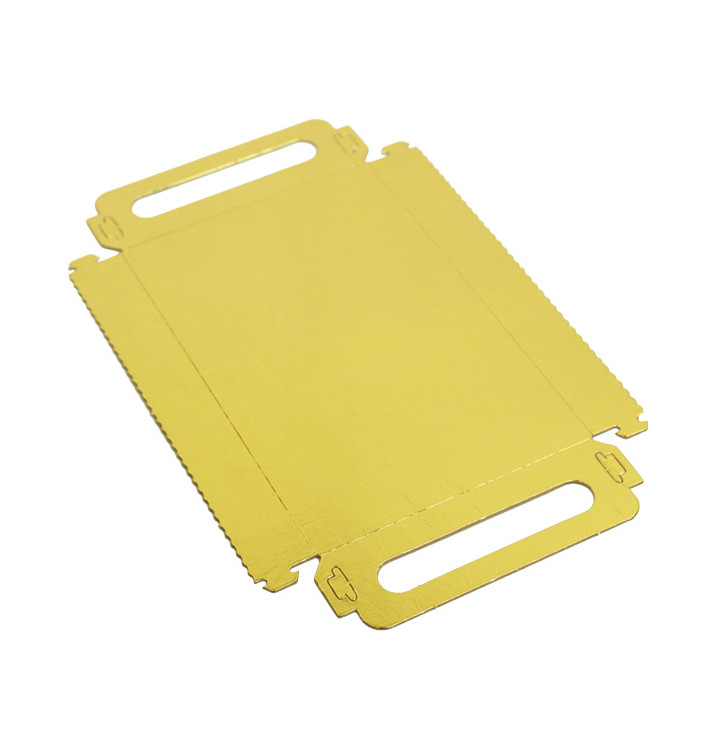 Paper Tray with Handles Rectangular shape Gold 12x19cm (1.000 Units) Paper Tray with Handles Rectangular shape Gold 12x19cm (1.000 Units)