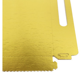 Paper Tray with Handles Rectangular shape Gold 22x28cm (100 Units) 
