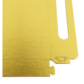 Paper Tray with Handles Rectangular shape Gold 16x23cm (1.000 Units)
