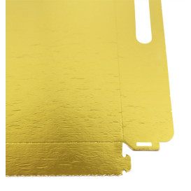 Paper Tray with Handles Rectangular shape Gold 28,5x38,5 cm (100 Units) 