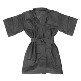 Disposable Lab Coat "Kimono" Tie Belt Pocket "TST" PP Black XL (1 Units) 