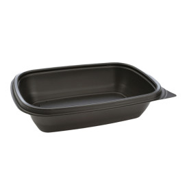 Plastic Deli Container PP Black 500ml 20x13x5cm (300 Units)