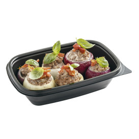 Plastic Deli Container PP Black 500ml 20x13x5cm (300 Units)