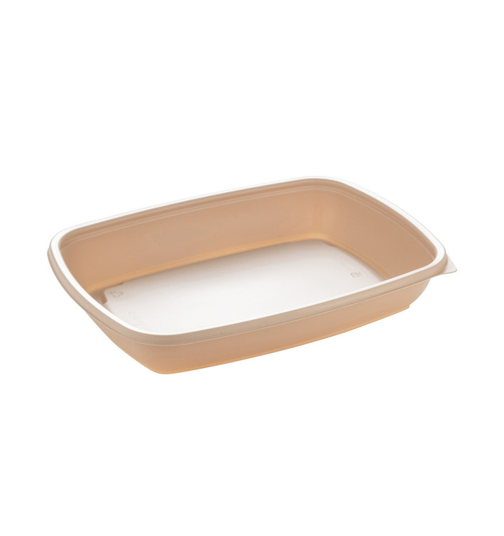 Plastic Deli Container PP Cream 600ml 23x16,5cm (75 Units) Plastic Deli Container PP Cream 600ml 23x16,5cm (75 Units)