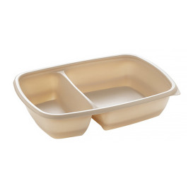 Plastic Deli Container PP 2C Cream 900ml 23x16,5x5cm (75 Units)  