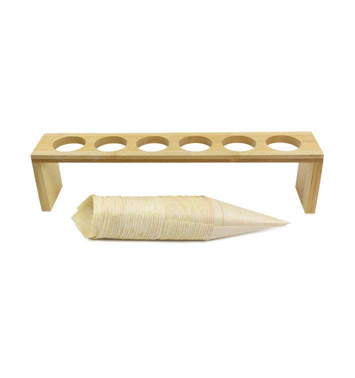 Bamboo Food Cones Holder 33,5x6x8cm (1 Stück) Bamboo Food Cones Holder 33,5x6x8cm (1 Stück)