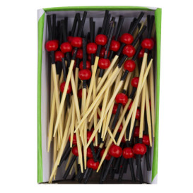 Bamboo Skewers Red and Black Design 7cm (100 Units) 