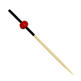 Bamboo Food Skewers Red and Black Design 7cm (1.200 Units)