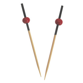 Bamboo Skewers Red and Black Design 7cm (100 Units) 