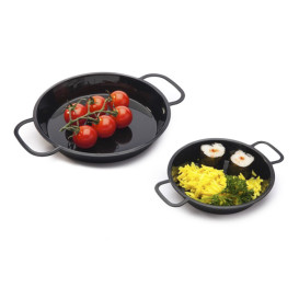 Paella Pan Tray Black PP 120ml (20 Units)