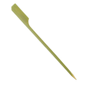 Bamboo Food Pick Golf Design Natural Green 12cm (2.500 Units)