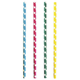 Paper Straw Straight Assorted "Ice Drink" Ø0,8cm 24cm (3.000 Units)