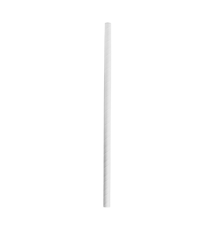Paper Straw Straight White "Smoothie" Ø0,8cm 24cm (100 Units) Paper Straw Straight White "Smoothie" Ø0,8cm 24cm (100 Units)