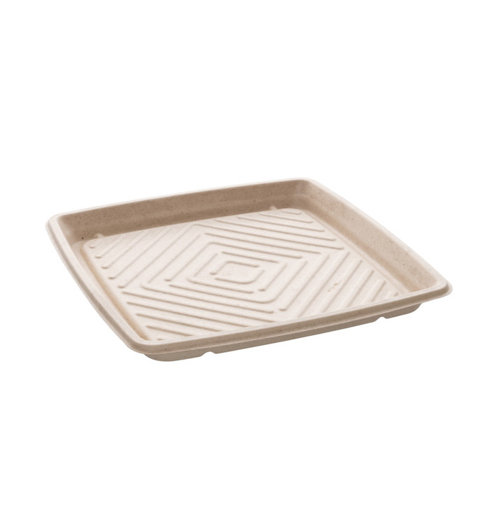 Natural Sugarcane Square Tray 31x31cm (5 Units) Natural Sugarcane Square Tray 31x31cm (5 Units)