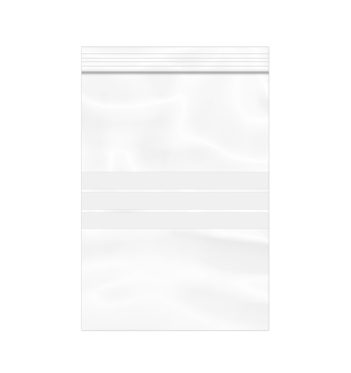 Plastic Zip Bag Seal top Write-On Block 18x25cm G-200 (100 Units) Plastic Zip Bag Seal top Write-On Block 18x25cm G-200 (100 Units)