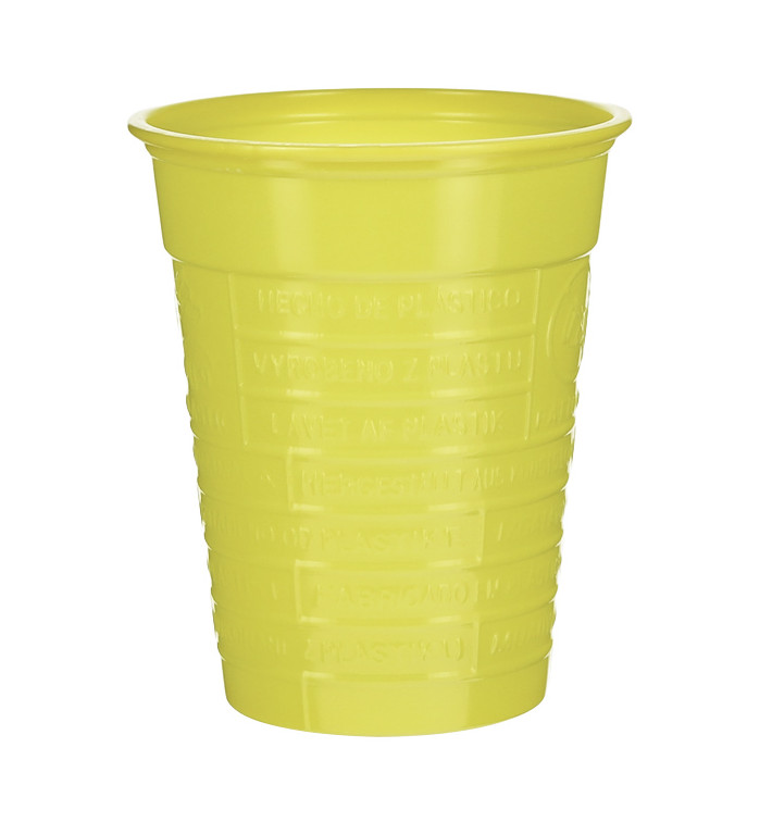 Plastic Cup PS Yellow 200ml Ø7cm (50 Units) Plastic Cup PS Yellow 200ml Ø7cm (50 Units)