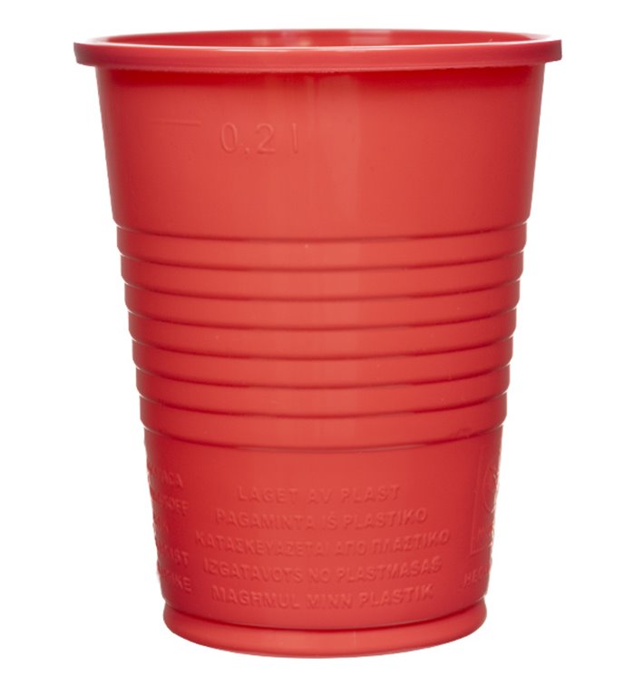 Plastic Cup PS Red 200ml Ø7cm (50 Units) Plastic Cup PS Red 200ml Ø7cm (50 Units)