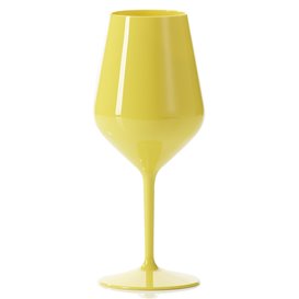 Reusable Glass Wine Tritan Yellow 470ml (6 Units)