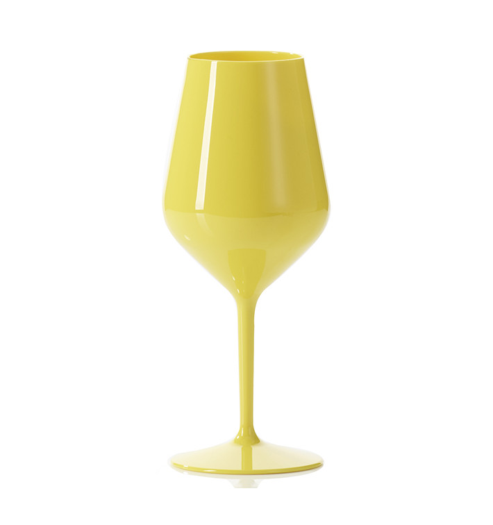 Reusable Glass Wine Tritan Yellow 470ml (1 Unit) Reusable Glass Wine Tritan Yellow 470ml (1 Unit)
