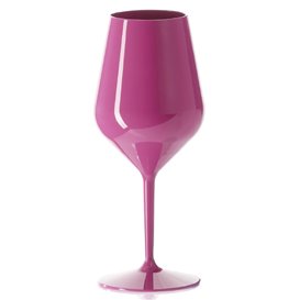 Reusable Glass Wine Tritan Pink 470ml (6 Units)