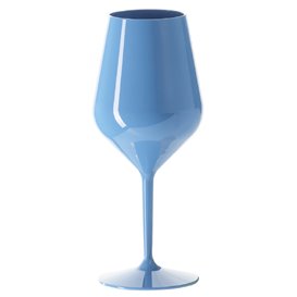 Reusable Glass Wine Tritan Blue 470ml (6 Units)