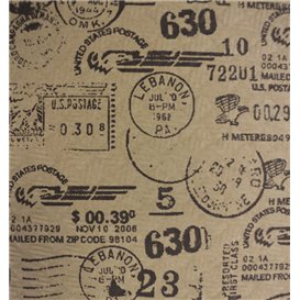 Pre-Cut Paper Tablecloth 1x1m Kraft "PostCard" 40g/m² (400 Units)