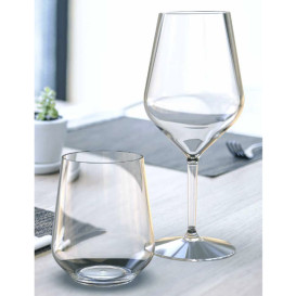 Reusable Plastic Glass Wine "Tritan" Clear 470ml (6 Units)