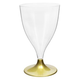Plastic Stemmed Glass Wine Gold 200ml 2P (400 Units)