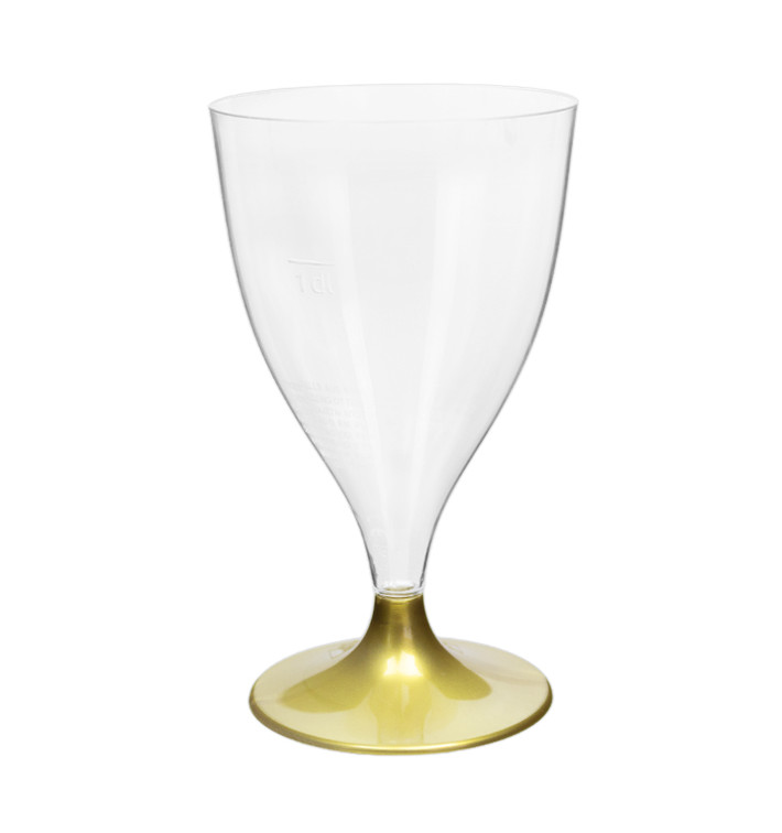 Plastic Stemmed Glass Wine Gold 200ml 2P (400 Units) Plastic Stemmed Glass Wine Gold 200ml 2P (400 Units)