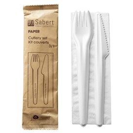 Kraft Cardboard Cutlery Kit Fork and Knife (50 Units)