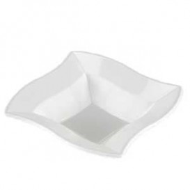 Plastic Bowl PS Square shape "Ondas" White 18x18cm 