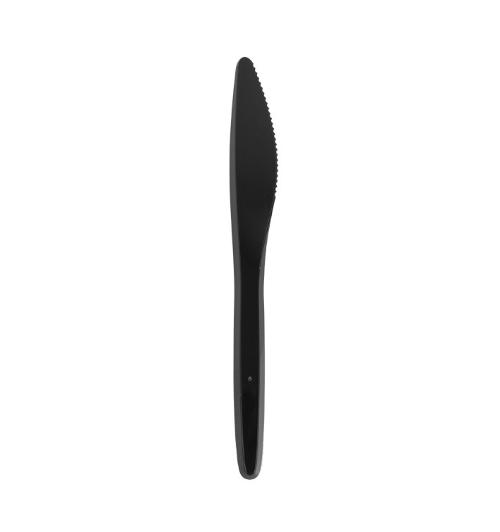 Plastic Knife PS "Luxury" Black 17,5 cm (100 Units) Plastic Knife PS "Luxury" Black 17,5 cm (100 Units)