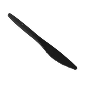 Plastic Knife PS "Luxury" Black 17,5 cm (100 Units)  