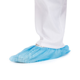 Disposable Plastic Shoe Covers "TST" Anti-Slip Blue (100 Units)