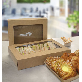 Kraft Platter Box with Window 41,9x26,7x7,1cm (50 Units)