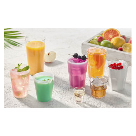Reusable Durable Glass SAN Granity White 400ml (5 Units) 