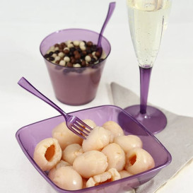 Plastic Stemmed Flute Sparkling Wine Eggplant 100ml (6 Units) 