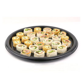 Plastic Tray Round Shape Black 30 cm (50 Uds)