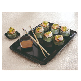Plastic Tray Rectangular Shape Hard Black 20x28 cm (100 Uds)