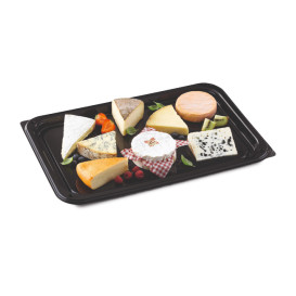 Plastic Platter Rectangular Shape Black 46x30 cm (50 Units)