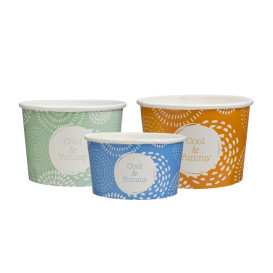 Paper Ice Cream Container "Cool&Yummy" 6oz/175ml (50 Units) 