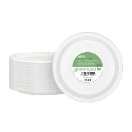 Paper Plate Round Greaseproof Shape White  Ø22cm 220g/m² (50 Units) 