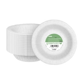 Paper Deep Plate Greaseproof Shape White  Ø19cm 250g/m² (50 Units) 