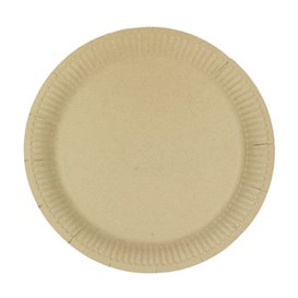 Round Paper Plate “Radial” Kraft Ø23cm 200gr/m² (50 Units)